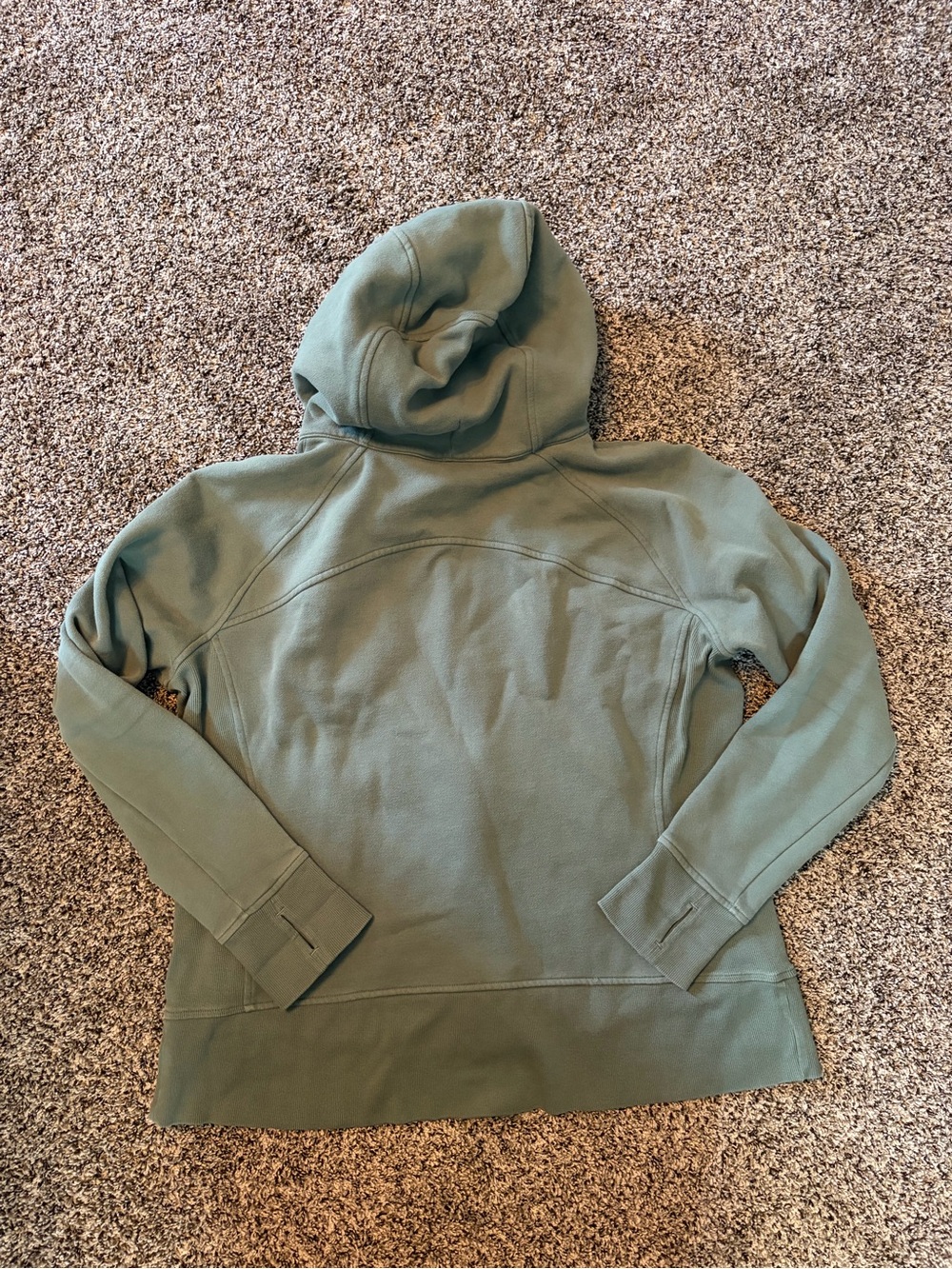 Lululemon Scuba Full-Zip Long Length Hoodie Gray Eucalyptus Size 18 - Picture 3 of 5